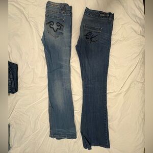 Express Women's Boot Cut Jeans - Light and Dark Blue